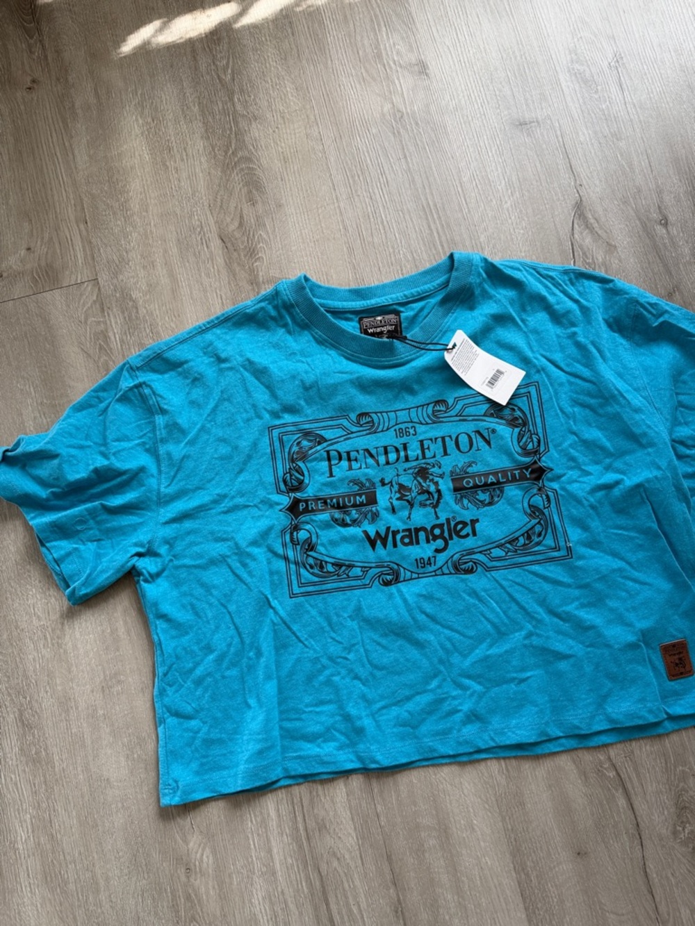Wrangler X Pendleton Cropped Short Sleeve T-Shirt Size Large